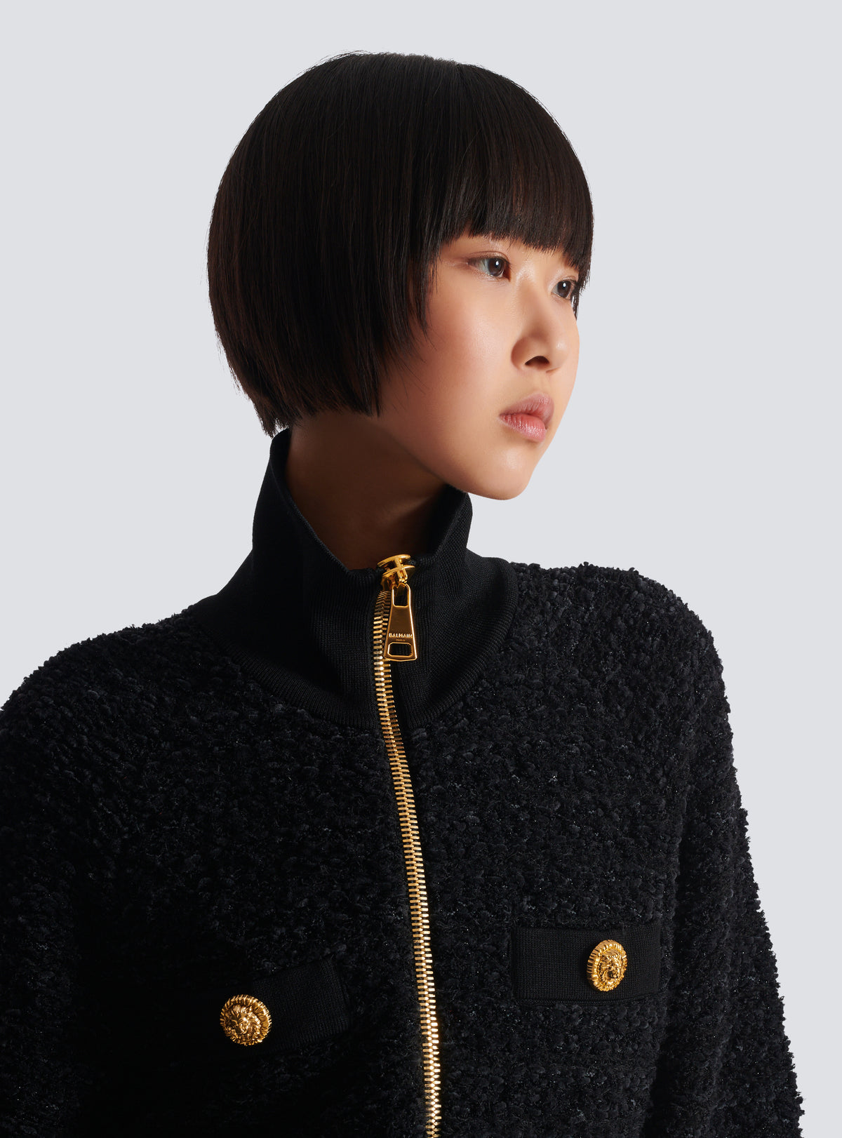 Bomber en tweed - Noir