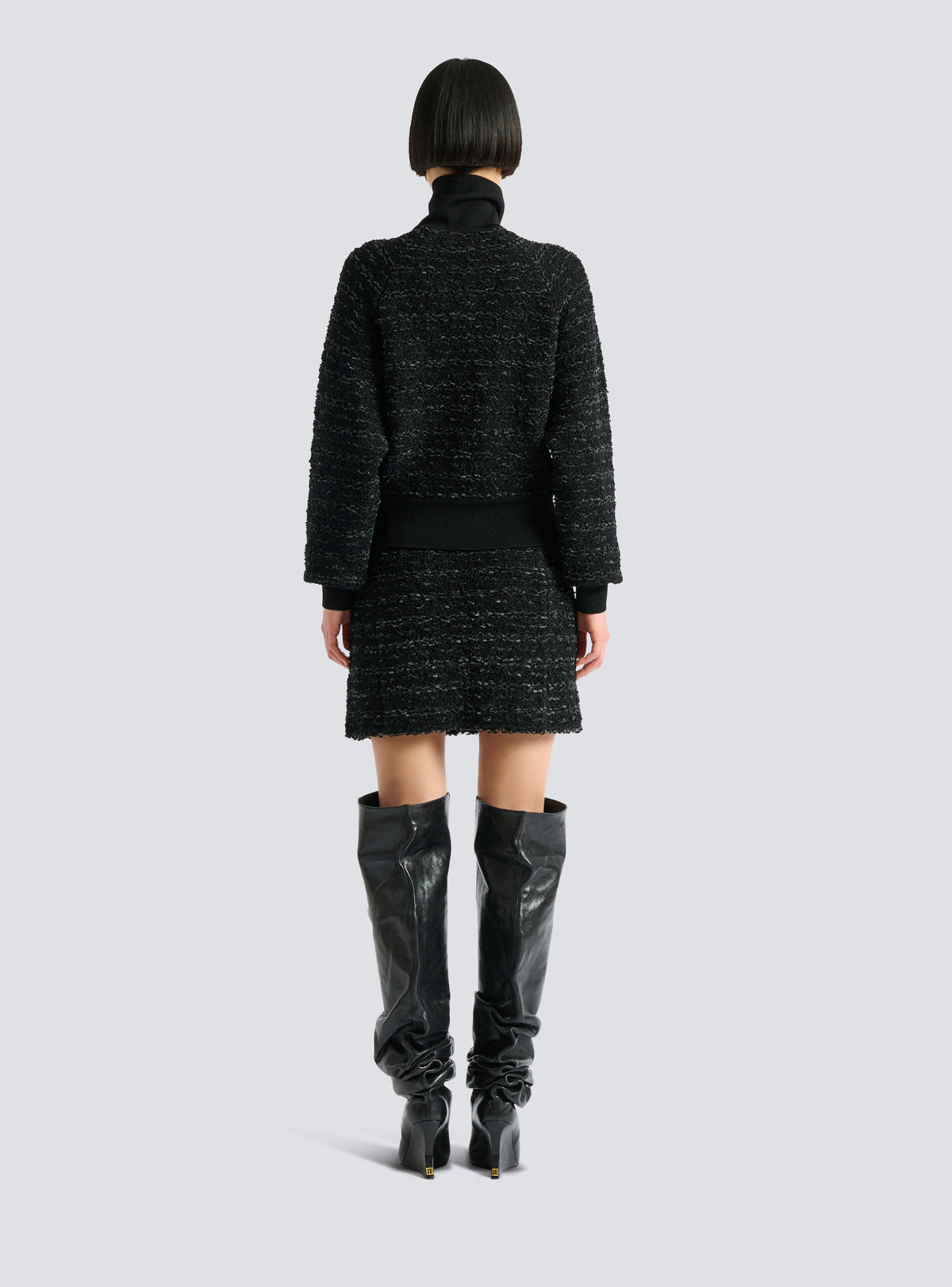 Bomber en tweed - Noir