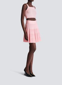 Textured knit top - Pink & White