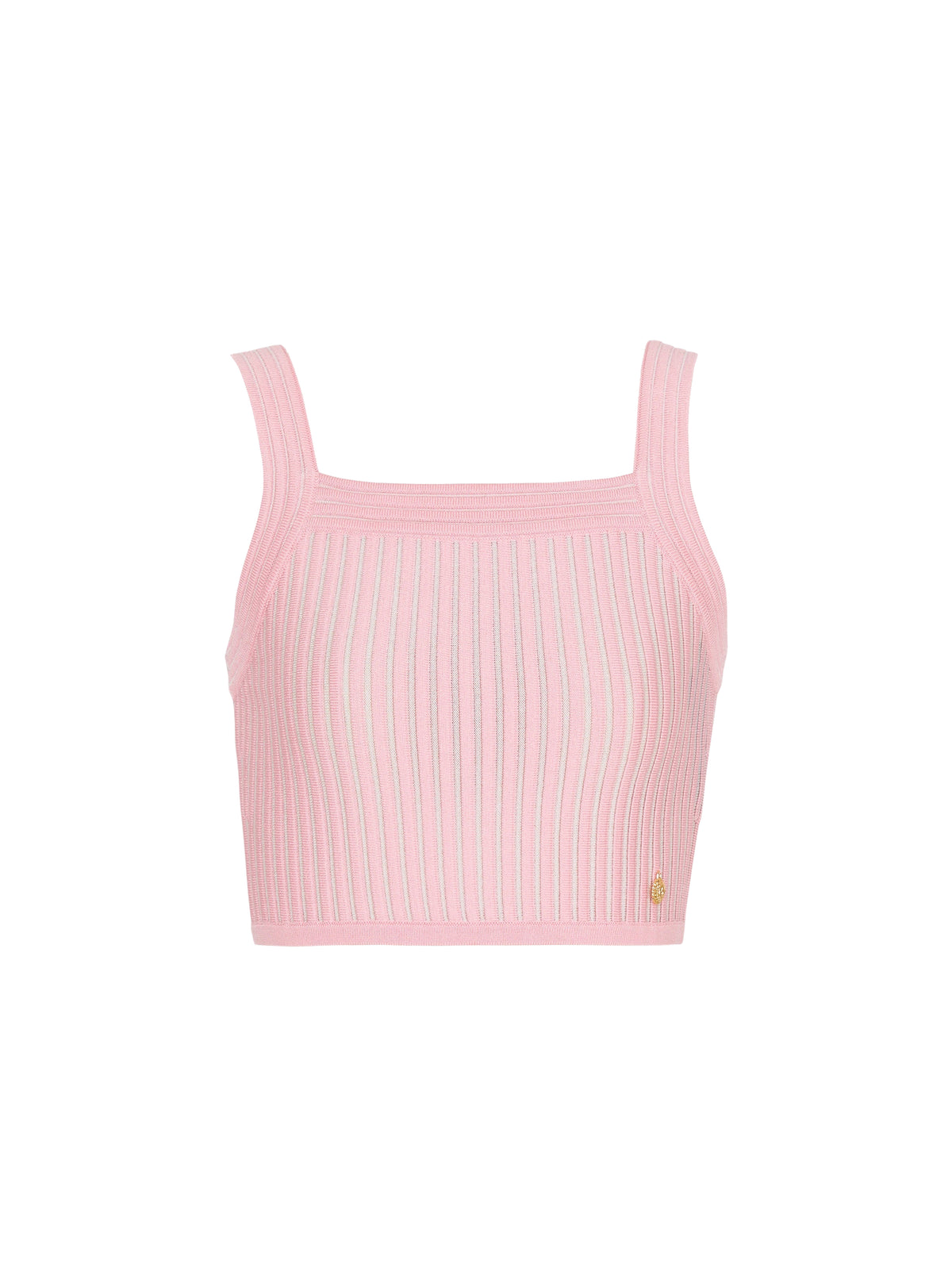Textured knit top - Pink & White