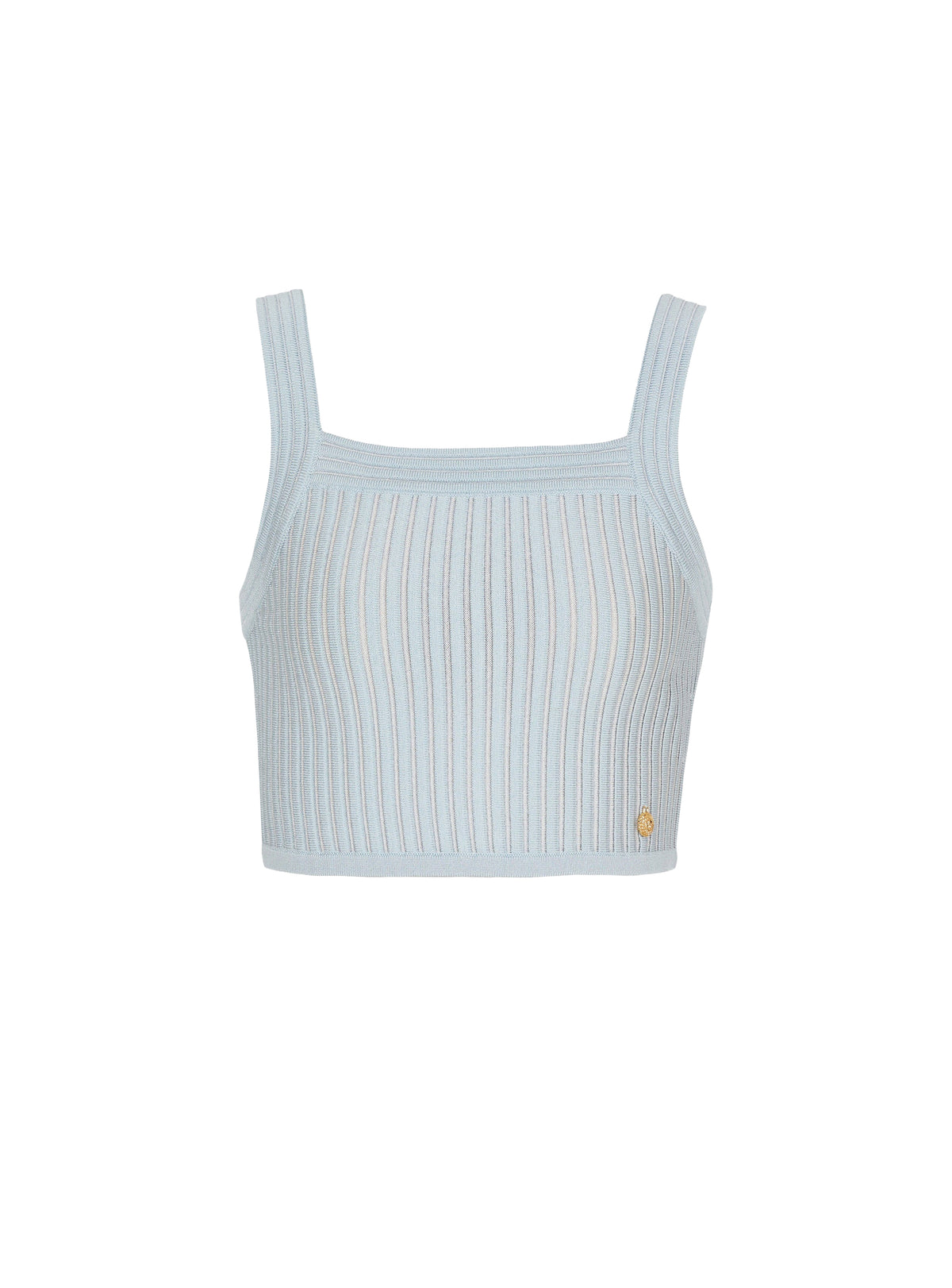 Textured knit top - Blue & White