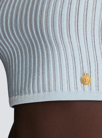Top en maille reliefée - Bleu & Blanc