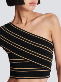 Knit crop top - Black & Gold