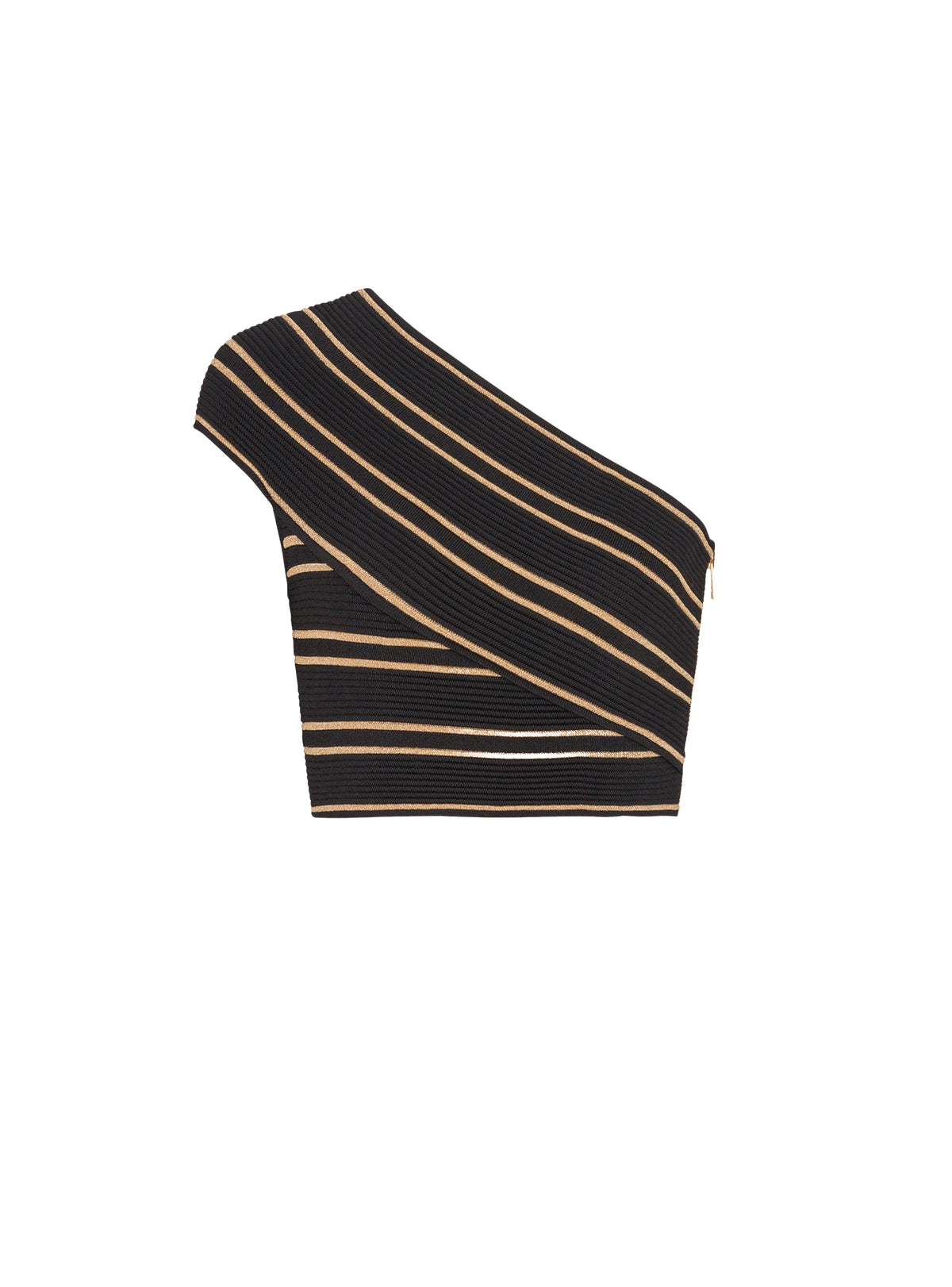 Knit crop top - Black & Gold