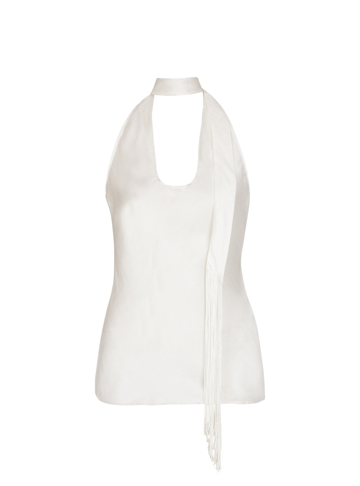 Top dos-nu en soie - Blanc