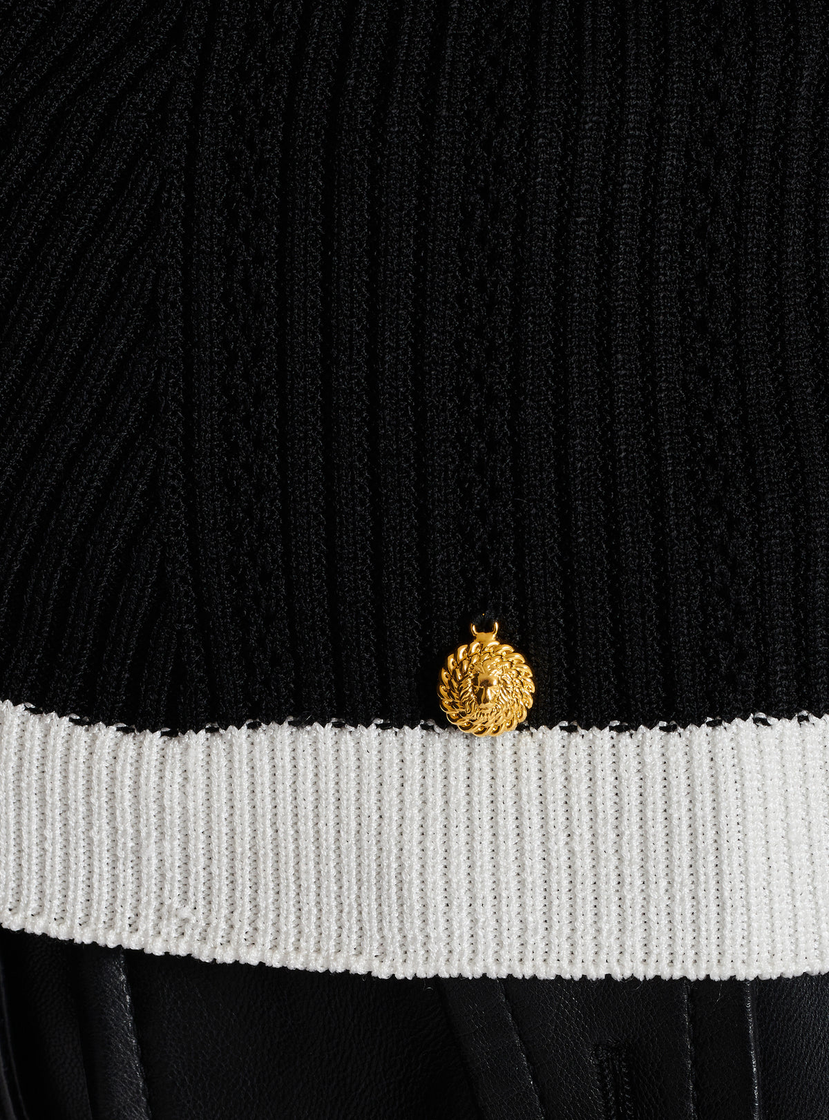 Top à manches courtes en maille  - Noir & Blanc