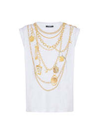 Débardeur imprimé collier - Blanc & Or