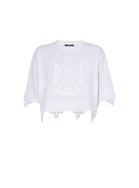 T-shirt de baseball en lin - Blanc