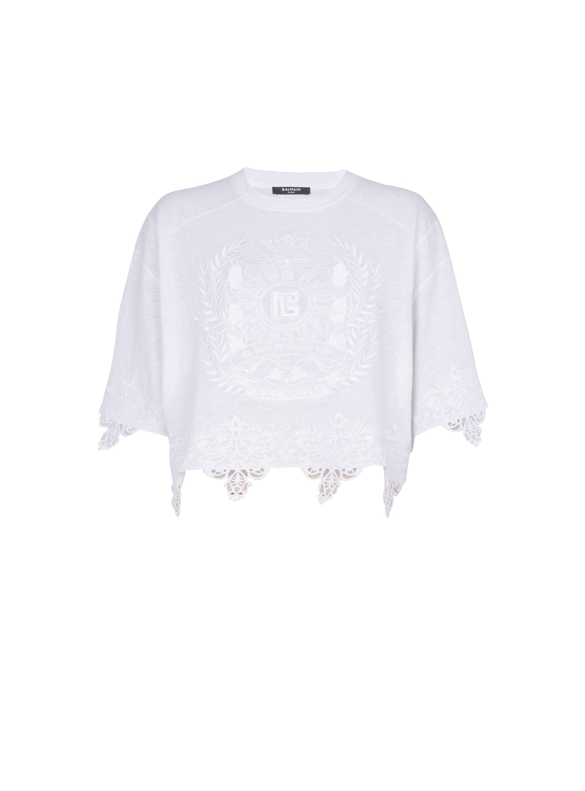 T-shirt de baseball en lin - Blanc