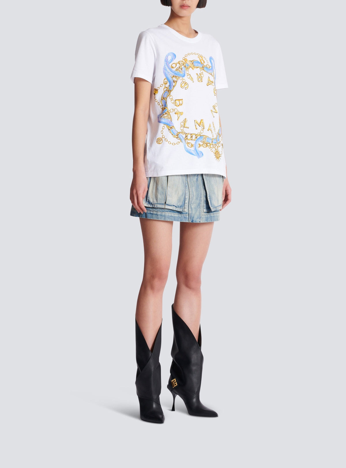 T-shirt imprimé Balmain Paris - Blanc