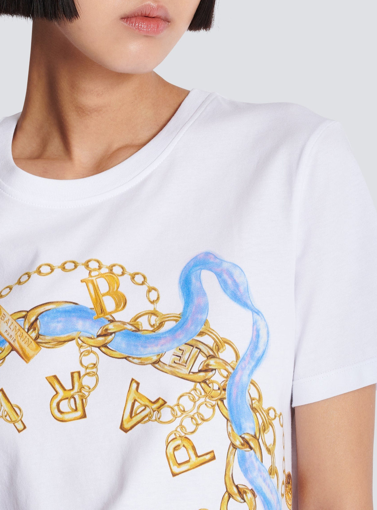 T-shirt imprimé Balmain Paris - Blanc