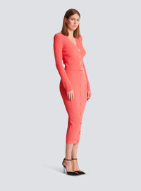 Cardigan à manches longues en maille torsadée - Rose Foncé