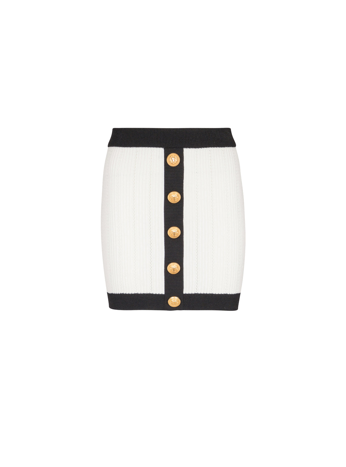 Jupe courte tricotée - Blanc & Noir