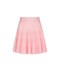 Jupe évasée en maille reliefée - Rose & Blanc