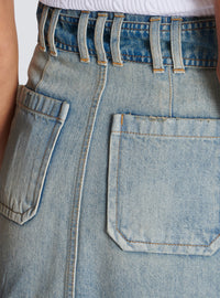 Jupe en denim à poches - Bleu Jean Clair