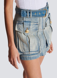 Jupe en denim à poches - Bleu Jean Clair