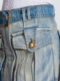 Jupe en denim à poches - Bleu Jean Clair