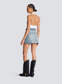 Jupe en denim à poches - Bleu Jean Clair