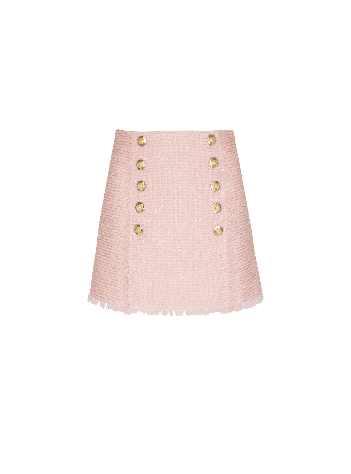 Sequined tweed short skirt - Pink
