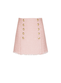 Jupe courte en tweed à sequins - Rose