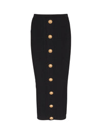 Twisted knit midi skirt - Black