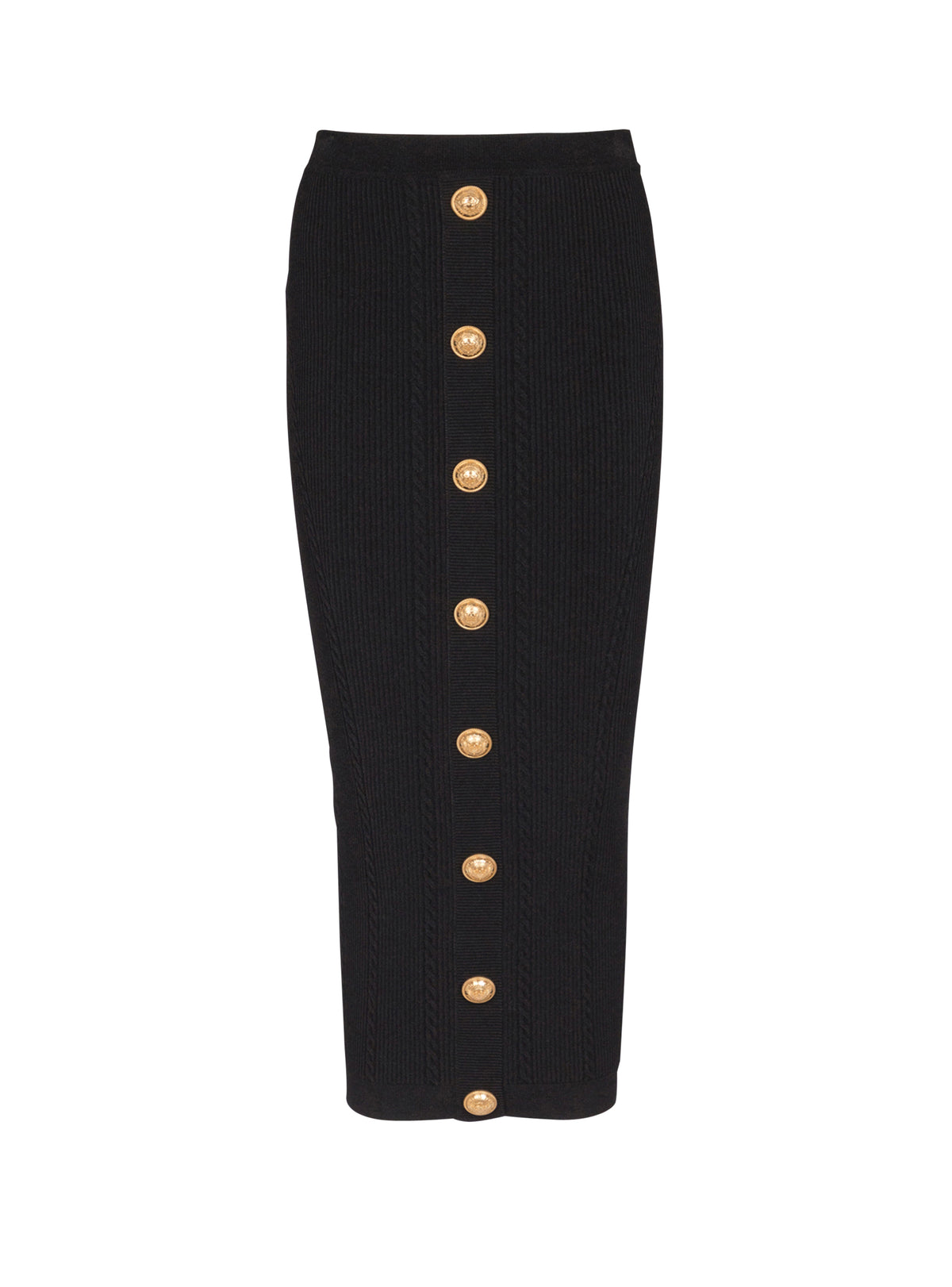 Twisted knit midi skirt - Black