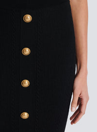 Jupe midi en maille torsadée - Noir