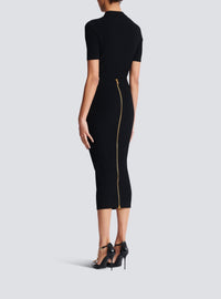 Twisted knit midi skirt - Black