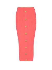 Jupe midi en maille torsadée - Rose Foncé