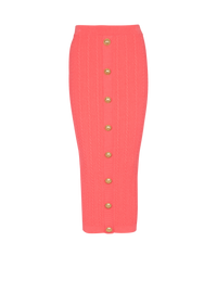 Jupe midi en maille torsadée - Rose Foncé