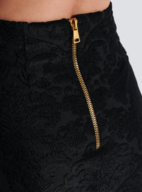 Jupe midi à motif baroque - Noir