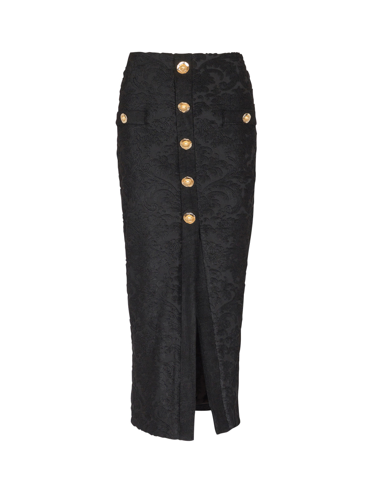 Jupe midi à motif baroque - Noir