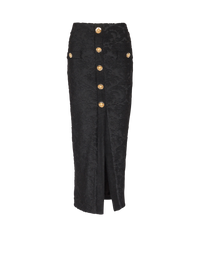 Jupe midi à motif baroque - Noir