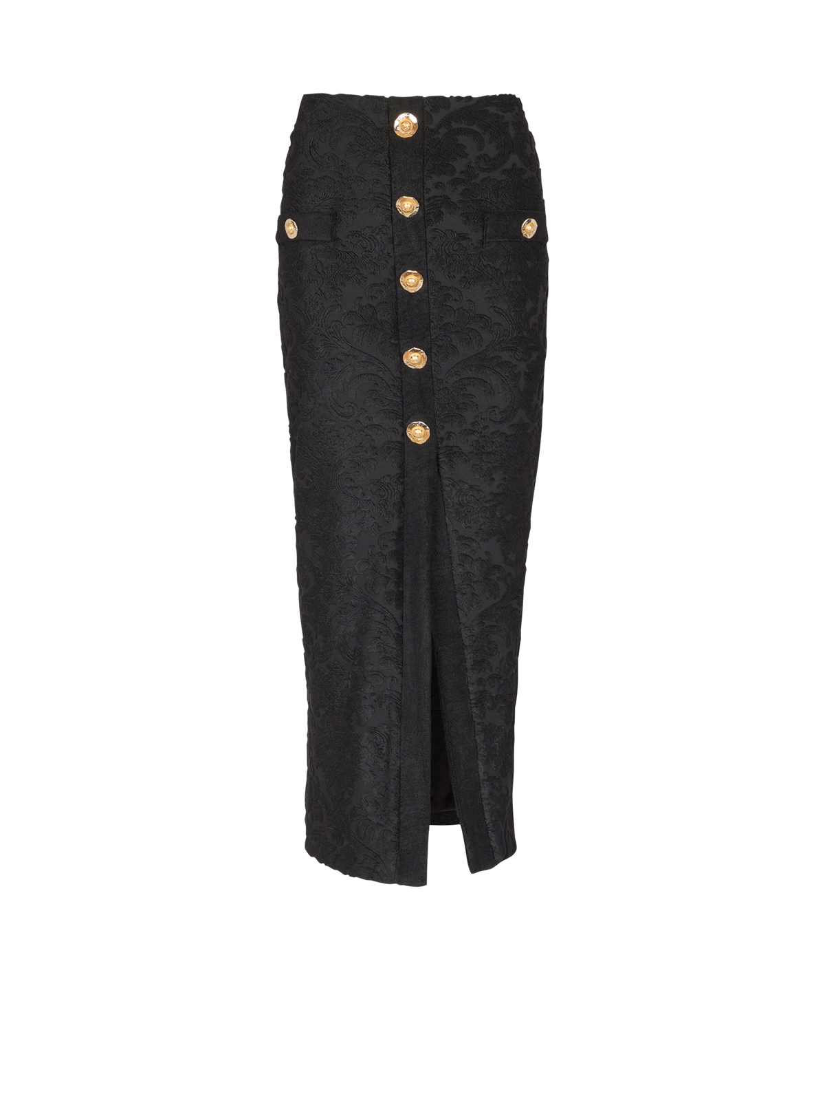 Jupe midi à motif baroque - Noir