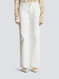 Jean droit en denim uni - Blanc Cassé