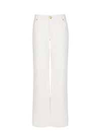 Pantalon droit en denim - Blanc Cassé