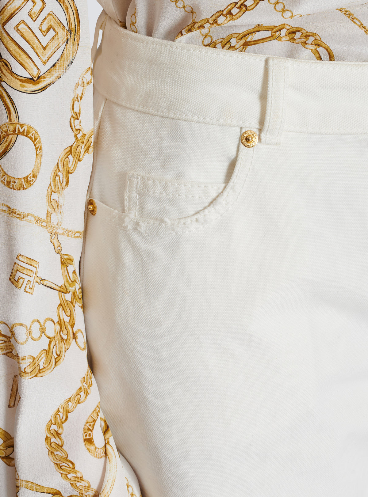 Jean droit en denim uni - Blanc Cassé