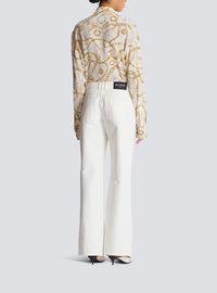 Pantalon droit en denim - Blanc Cassé