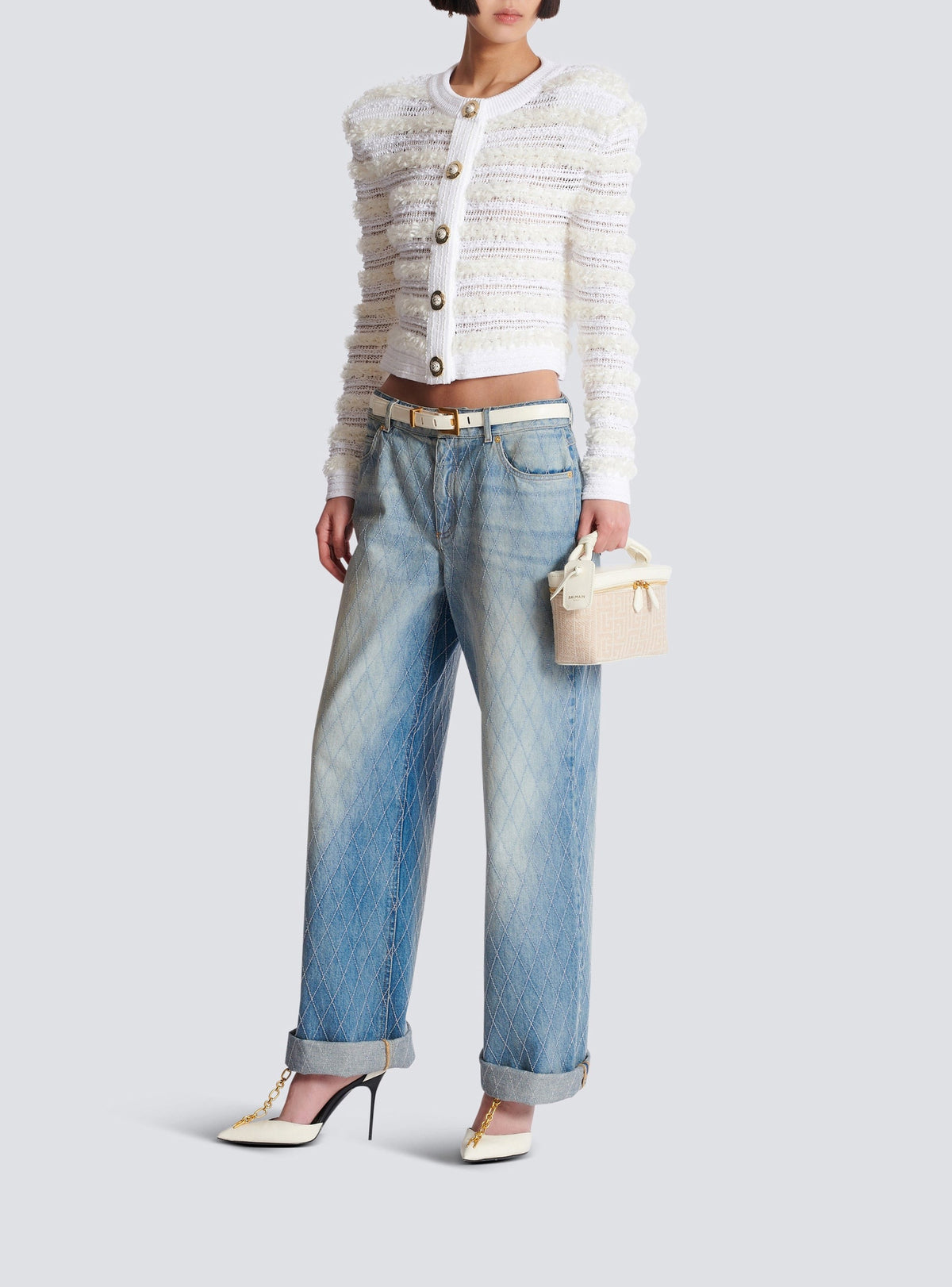 Straight-leg denim trousers - Light Denim Blue
