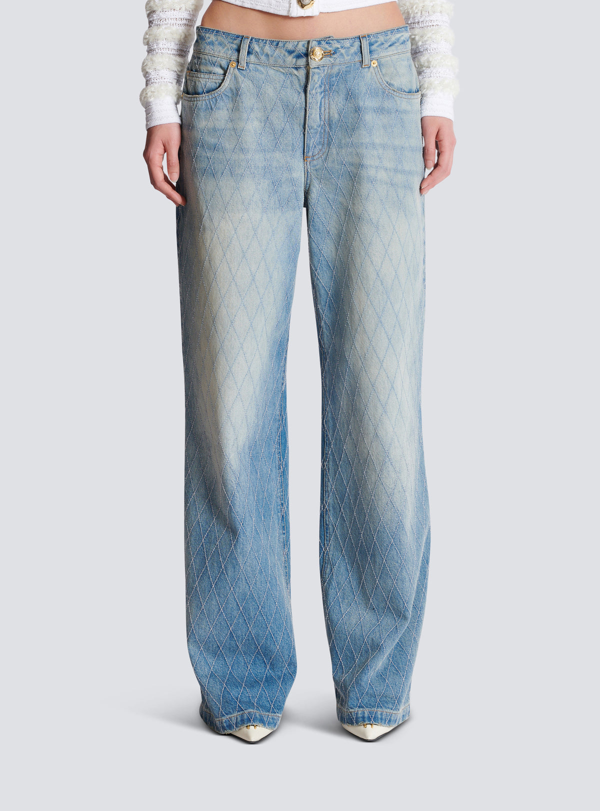 Jean droit en denim diamond - Bleu Jean Clair
