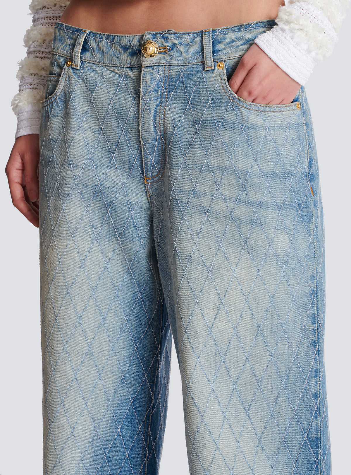 Jean droit en denim diamond - Bleu Jean Clair