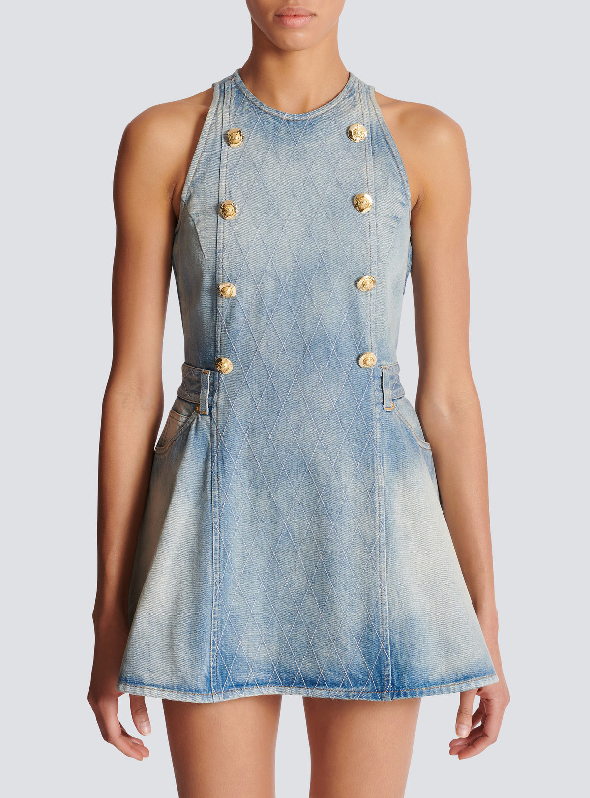 Robe en denim évasée - Bleu Jean Clair