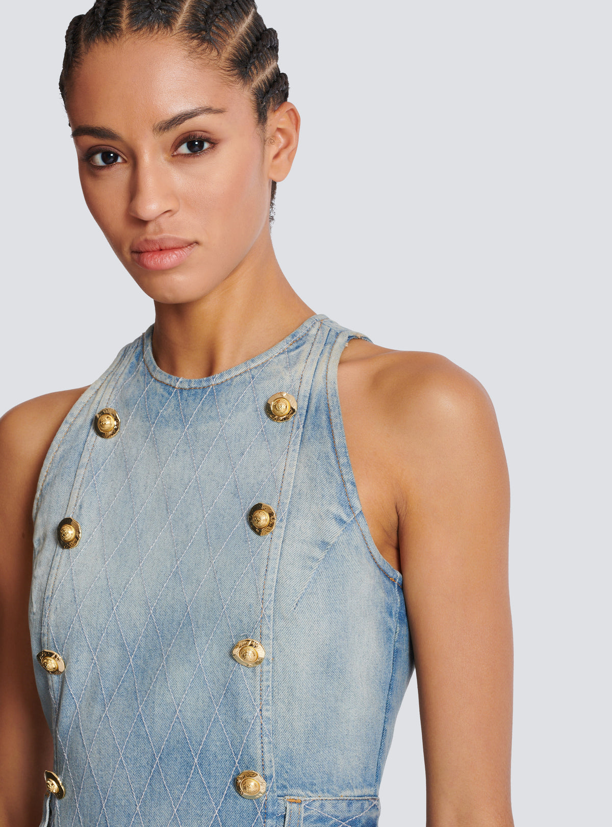Robe en denim évasée - Bleu Jean Clair