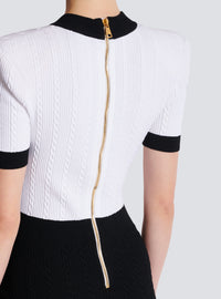 Robe bodycon bicolore en maille torsadée - Noir & Blanc