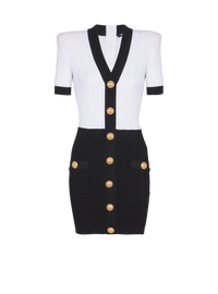 Robe bodycon bicolore en maille torsadée - Noir & Blanc