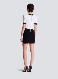 Robe bodycon bicolore en maille torsadée - Noir & Blanc