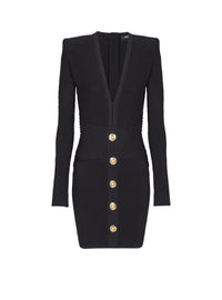 Short ribbed knit dress - Black