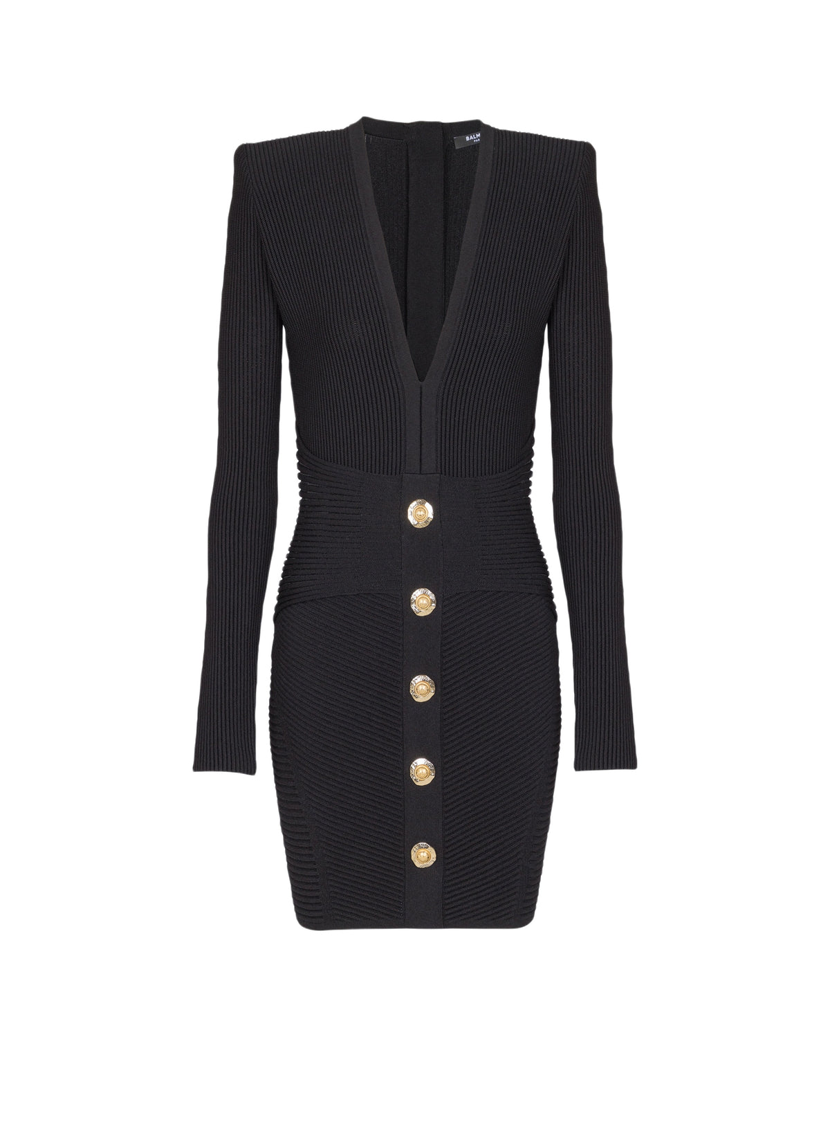 Short ribbed knit dress - Black