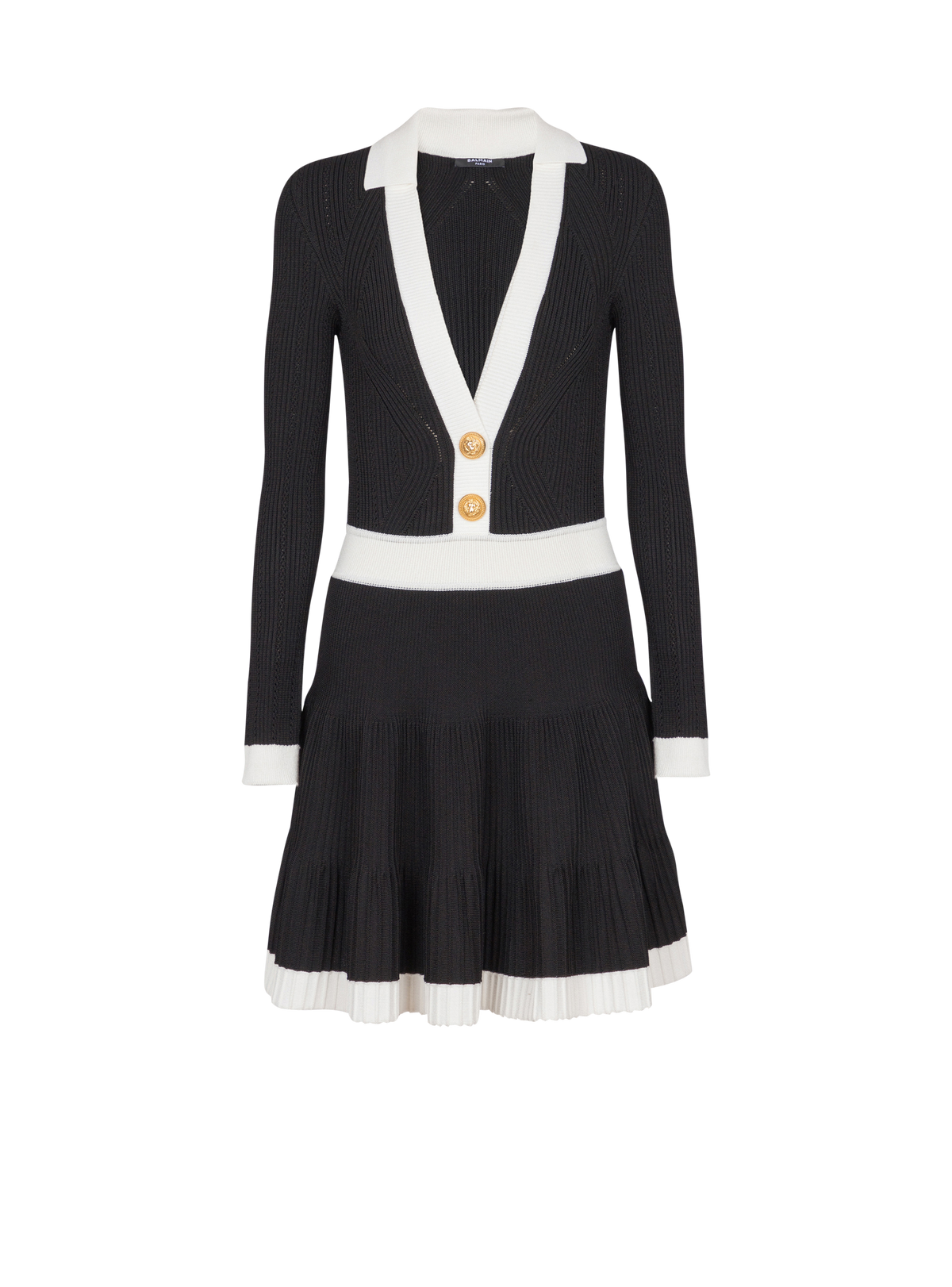 Robe en maille torsadée - Noir & Blanc