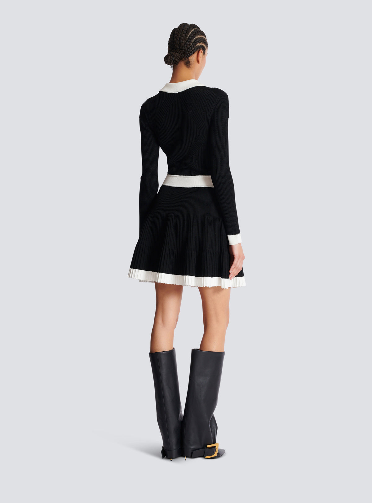 Robe en maille torsadée - Noir & Blanc